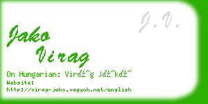 jako virag business card